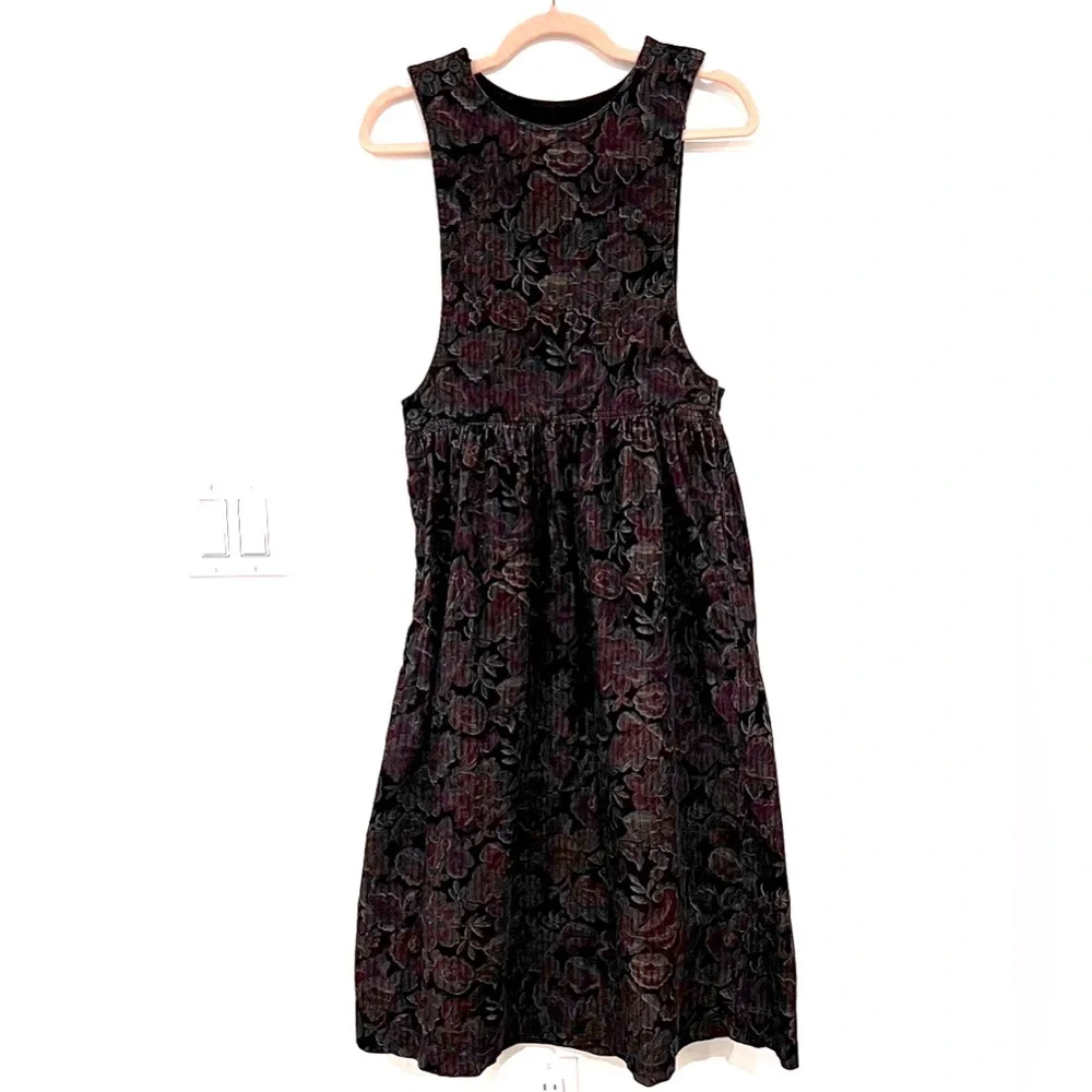 Woodward Vintage Black Floral Tapestry Sleeveless Dress Women’s Sz 6 - Picture 2 of 10